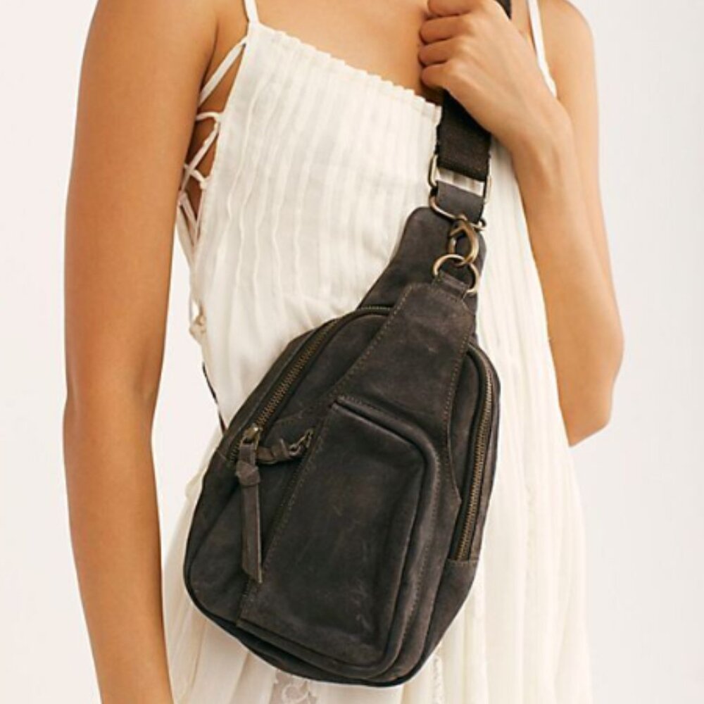 Free People Hudson Sling Bag Chocolate
